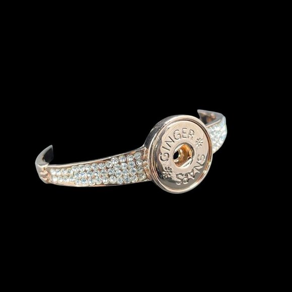 Ginger Snaps Rose Gold Crystal Bracelet Snap Jewelry Coquette Glam Statement - Picture 3 of 8